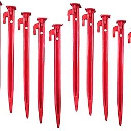 Fitfix Plastic Tent Stakes/Ground Pegs Heavy Duty and Larger Durable Tent Pegs Spike Hook for Campings Outdoor and Garden Lawn, Sturdy Canopy Stakes Accessories Suitable for Sand Beach Woods (Red, 5)-image-42