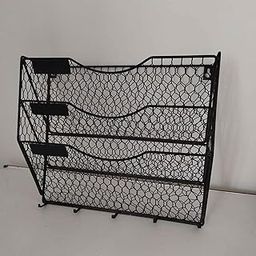 SECRET DESIRE 3 Tier Mesh Wall File Holder Hanging Magazine Rack for Living Room Apartment-image-15