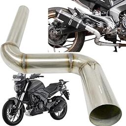 Dhe Best Bike Stainless Steel Slip-on Exhaust Bend Pipe Muffler Middle Pipe Suitable for Bajaj Dominar 400-14