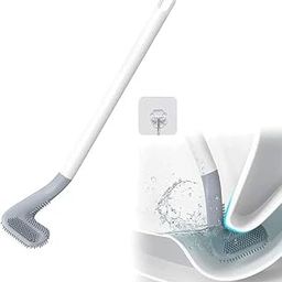 Jankylabh Silicon Toilet Cleaning Brush with Slim No Slip Long Handle Toilet Brush 360 Degree Deep Golf Shape Silicone Toilet Brush with Wall Hook-image-21