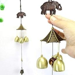 Synlark 3 Bell Feng Shui Positive Energy Elephant Metal Wind Chimes for Home & Office Decoration (20 inch) (Elephant 3 Bell)-image-52