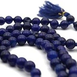 Dharmsaar Blue Sulemani Hakeek Stone Original, Hakik Mala Japa Mala Certified for Mantra and Puja Pooja, Round Shape Premium Natural Hakik Agate Stone Mala-image-44