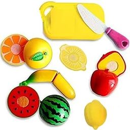 BabyGo Realistic Sliceable 7 Pcs Fruits Cutting Play Toy Set (5 Fruits and Vegetables Plus Board and Knife)-17