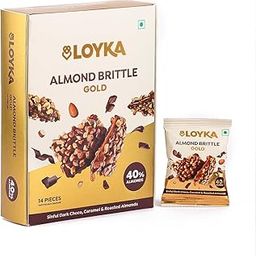 LOYKA Almond Brittle Gold Choco Box 14 Pcs (Pack of 1) | Premium Chocolate Gift Hamper|Choco & Nut Dryfruit Delicacy|Roasted California Almonds (40%),Dark Choco,Salted Caramel,Any-Time Snack-image-30