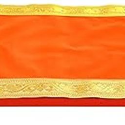 PRIYAKANT SAFAWALA Ganpati Decoration Table Top Ideas at Home, Office, Temple and Special Ganesh Chaturthi Festival Decoration Use It, [Size, 3×4 Feet, Orange]-image-31