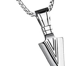 Pendant for Men Arrow Black Silver gold chain for men Boys Mens boyfriend gents locket Necklace for men Boy girls Women Stainless Steel neck chain lockets mens chains fashion Long Stylish -20-image-92