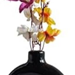 Bamby Ceramic Black and White Bud or White Ceramic Vase for Artificial or Real Flower, Twigs & Leaves, 1 Piece Narrow Neck Vase for Table Centrepiece and Home Decor (1)-image-115