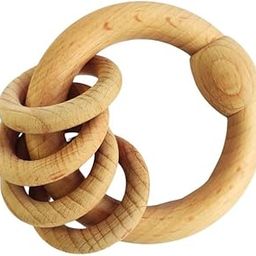 WeToyToy Bangle Wooden Teether Rattle | BPA Free Non-Toxic Soothing Teether | Eco-Friendly Natural Wood Teether for Babies | Safe Wooden Teething Relief with Rattle for Infants and Toddlers-11