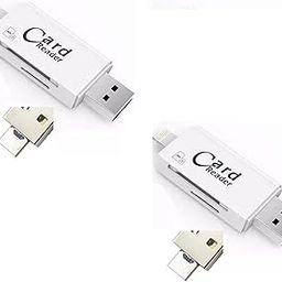 FKU Set of 2 3 in 1 with Lightning + USB + Mobile Flash Drive Card Reader (White)-31