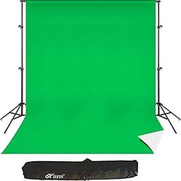 HIFFIN® 2 in 1 Photography Backdrop 8x12ft Green & White with 9x9ft Backgroud Stand Kit Washable Background Screen Carry Bag, (B01 + 2 in 1 White & Green Backdrop)-6