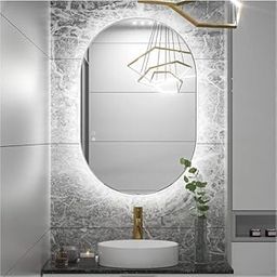 TINITALO Bathroom LED Mirror Home Mirror Wall Mirror with Touch Sensor, 3 Light Effects, Glass, Rectangular LED-49 (18 x 36 Inch)-image-30