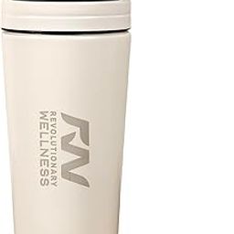 Revolutionary Wellness Stainless Steel Black Shaker Bottle - 700ml for Protein Shake 100% Leakproof | Free RW Plant Protein Drink Mix (STEEL/WHITE)-image-7