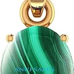 anuj sales 5.25 Ratti Natural Malachite Gold Plated Pendant/Locket Gemstone by Lab Certified(Top AAA+) Quality for Unisex-picture-23