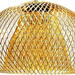 UJEAVETTE Pendant Lamp Shade Retro Ceiling Light Cover for Bathroom Cafe Hallway Golden-12