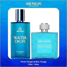 John Phillips™ Water Drops & Bon Voyage 125 ml + 100 ml Eau De French Perfume - Unisex Perfume For Men & Women-image-58