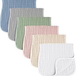 Konssy Muslin Baby Burp Cloths Sets for Unisex- 6 Pack Large 100% Cotton Burping Clothes for Newborn, Baby Girls and Boys-image-78