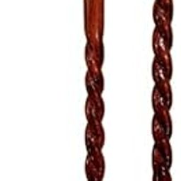 Daksh Creation Store Handcrafted Wooden Walking Stick, Spiral Twisted Design, Derby Handle, Traditional Cane, Brown-image-21