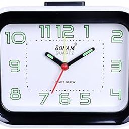 Sonam Table Clock Alarm Clock for Students 1 Year Warranty, 14x10 cm (Black)-image-64
