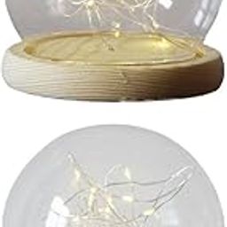 MERISHOPP 2Pcs Mini Clear Glass Dome Display Case with Wood Base for Home Ornament|Home & Garden|Home D?©cor|Home D?©cor-image-42