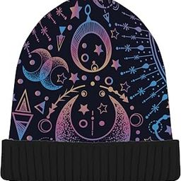 Sun Moon Star Astrology Alchemy Beanie for Women Men Winter Hat Reversible Skull Cuffed Knit Cap Multi-image-90