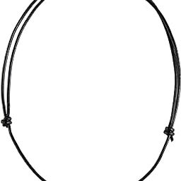 Single Turquoise Choker Necklace on Black Leather Cord for Men/Women-image-24