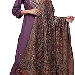 Women’s Shawl for Winters, Pashmina Feel, Wool Blend, Heavy Jaquard Weave, Full Size (Size 40 x 80 Inches)-image-2