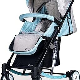 Leotoon 2-In-1 Limo Stroller Cum Rocker | Rocking Function | 3 Levels Reclining | 5 Point Harness | XL Storage Baskets | 4 Sturdy 6” Wheels | Detachable Front Guard | Unisex | Easy Fold Design | Rear Wheels with Locks | (Light-Blue) (6-36 Months)-image-47