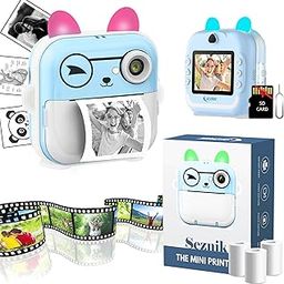 Mini Camera Printer, Click Photo Print, Inkless Bluetooth HD Print | Compatible with Android, iOS Mobile. Instant Print Pictures, Labels | 1 Year Warranty by SEZNIK (Mini-B40-Blue)-7
