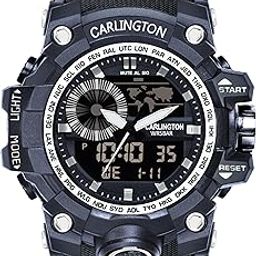 Analog-Digital Sports Watch: Chronograph, Dual Time, Alarm, Stopwatch, Water-Resistant, Shock-Resistant, Back Light Display- The Perfect Watch for Men and Boys - CT3388-96