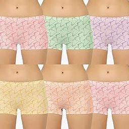 Women Regular Cotton Blend Printed Boyshorts/Panty (Pack of 6)-image-9