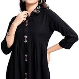 Women's Pure Viscose Floral Embroidered Shirt Style Top-picture-10