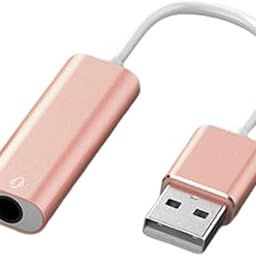 MERISHOPP USB Sound Card 3.5Mm Interface for Microphone Headphone Computer Rose Gold|Consumer Electronics | Tv Video & Home Audio | Tv Video & Audio Accessories | Audio Cables & Interconnects-19