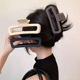 Eurohaus 2 pcs Hair Claw Clips 5 Inch Unbreakable XL Large Square Rectangle Clip Clamp for Thick Curly Long Hair Women-13