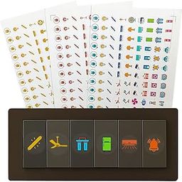 Growys 600 Switchboard Stickers with 30+ Icons for Fan, Light, AC, Fridge – Gold, Rose Gold & Colorful Decorative Labels-image-18