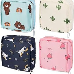4Pcs Sanitary Napkin Storage Bag,Portable Sanitary Napkin Storage Pouch Reusable Menstrual Cup Pouch with Zipper Teen Feminine Products Bag for Girls,Women,Ladies-image-99