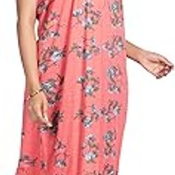 BHAVI Women's Hosiery Cotton Nighty/Nightgown/Maxi with Half Sleeves,Peach Floral Print (Size-XXL) Article-HS-143-picture-2