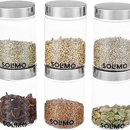 Amazon Brand - Solimo Plastic Storage Jar & Containers With Steel Cap Jar | Air Tight & BPA Free Food-Grade Container | Kitchen Container Set | Multipurpose Jar | 300 ML Set 6-image-9