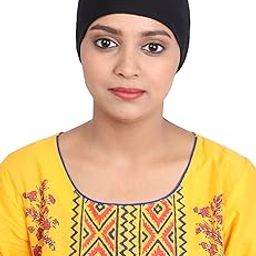 Women Black Plain Formal Cotton Muslim Under Hijab Cap-19