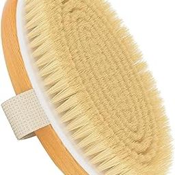 Wet & Dry Body Scrubber for Dead Skin, Wooden Bath Brush to Exfoliate & Soften Skin, Improve Circulation, Stop Ingrown Hairs, Reduce Acne and Cellulite (Oval)-image-92
