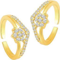 Cubic Zirconia Studded Adjustable Toe Ring Stylish Bichiya Fancy Daily Regular Jewellery for Women-22