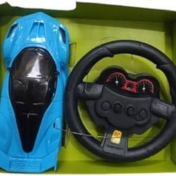 Smart Racing Car for Kids, with Steering Wheel Controller Remote, 3D Lights, Full Function Control (Blue)-picture-21