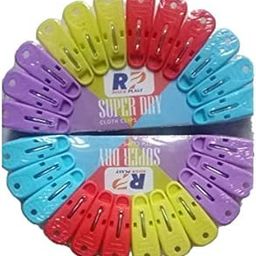SUPER DRY CLOTH CLIPS Set of 24 Pcs Plastic Clips and Hanging Hooks Grip Hanger Pegs-image-21