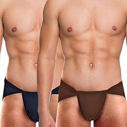 Men Cotton Gym Langot_Brown/Blue_Pack of 2-2