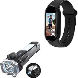 Drumstone 𝗖𝗼𝗺𝗯𝗼 C68 Smartwatch Heart Rate Tracker Band and 8-in-1 Rechargeable High Beam Emergency Hammer Torch for Active Lifestyles and Outdoor Adventures 𝟏𝟓 𝐘𝐄𝐀𝐑𝐒 𝐖𝐀𝐑𝐑𝐀𝐍𝐓𝐘-2