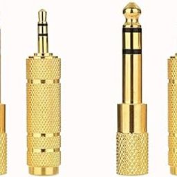 fdealz® [ 4 Pieces Headphone Adapter- 6.35mm Male to 3.5mm Female-3.5mm to 6.35mm Female Jack Audio Stereo Converter for Guitar amps, Stereo System, Headphones-32
