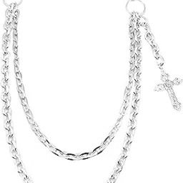 nhcdfa Jeans Chain, Black Zinc Alloy Wallet & Key Chain with Lobster Clasp, Durable Biker-Style Accessory-picture-0
