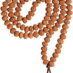 Takshila Gems� Natural 9 Mukhi Rudraksha Mala 108 Beads (9-10 mm) Beads Size Mala Lab Certified, Natural 9 Face Rudraksha Mala-picture-21