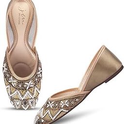 Stylish Embroidered Jutti For Women/Girls | Embellished Stone Work Jutti | Wedding Bellies | Women Ethnic Shoe Traditional Mojari | Kolhapuri/Jaipuri/Punjabi Jutties |-image-66