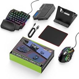 5 in 1 Mobile Game Combo Pack Pro with RGB Mini Gaming Keyboard & Mouse with Side Button, Gaming Adapter with Mobile Game Converter for Android (Wireless (APP Require))-image-32