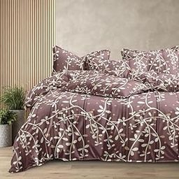 KIAAKSH Super Quality Glace Cotton Quilt Cover/Duvet Cover/rajai/ 210 Thread Count, Zipper Closure (Size 90x100) Inches Set of 1 JS 65-image-69